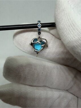 Pandora Blue Murano Glass Dolphins Dangle Charm - 793924C01